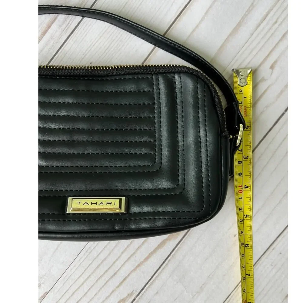 Tahari Black Women's Crossbody Purse Vegan Leather - Picture 4 of 10